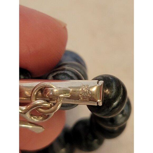 DRT Desert Rose Trading Necklace Three-Strand Blue Agate Beads & 925 Sterling - Picture 5 of 8